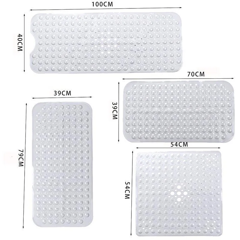 Non Slip Solid Eco-Friendly Machine Washable Bathroom Mats Massage Bath Shower Mat with Suction Cups