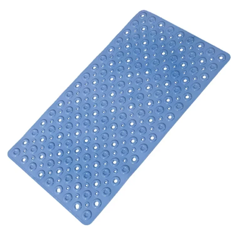 Hot Sale Solid PVC Bathtub Shower Mat Non-Slip Eco-Friendly Reinforced Large Suction Cups Circle Hole Massage Enlarged Design