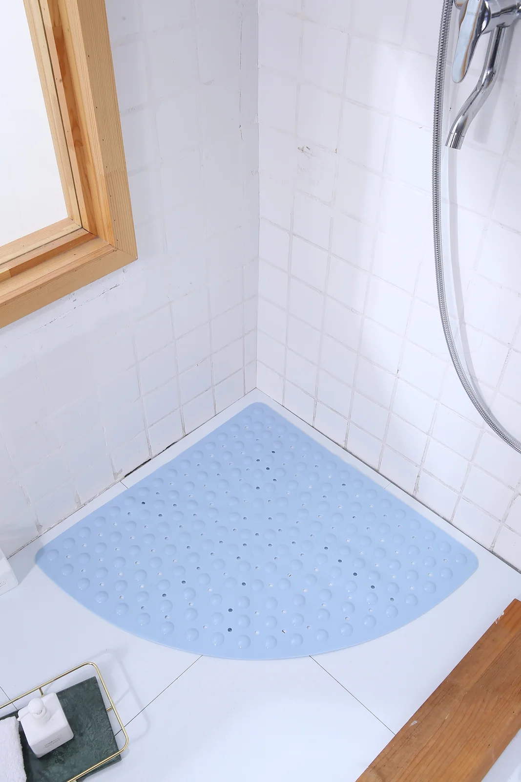 Hotel Simple Solid Color Washable Contemporary American Bathroom Shower Non-slip Massage Foot PVC Mat Machine Made Eco-Friendly