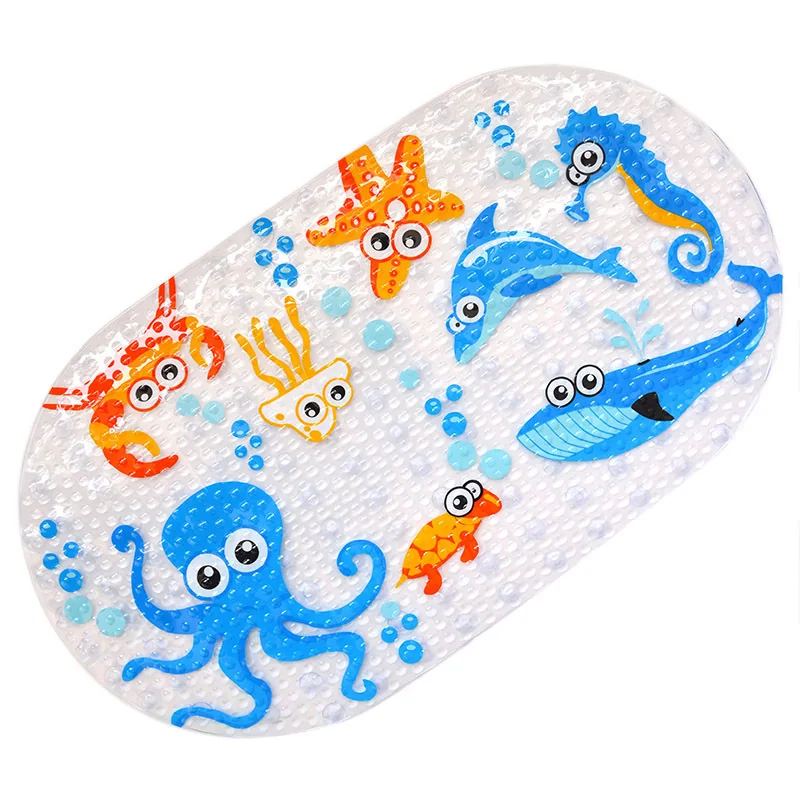 PVC Anti-skid Solid Hard Bath Mats Rectangle Shower Bathroom Massage Mat Suction Cup Eco-Friendly Bathtub Carpet Large Size