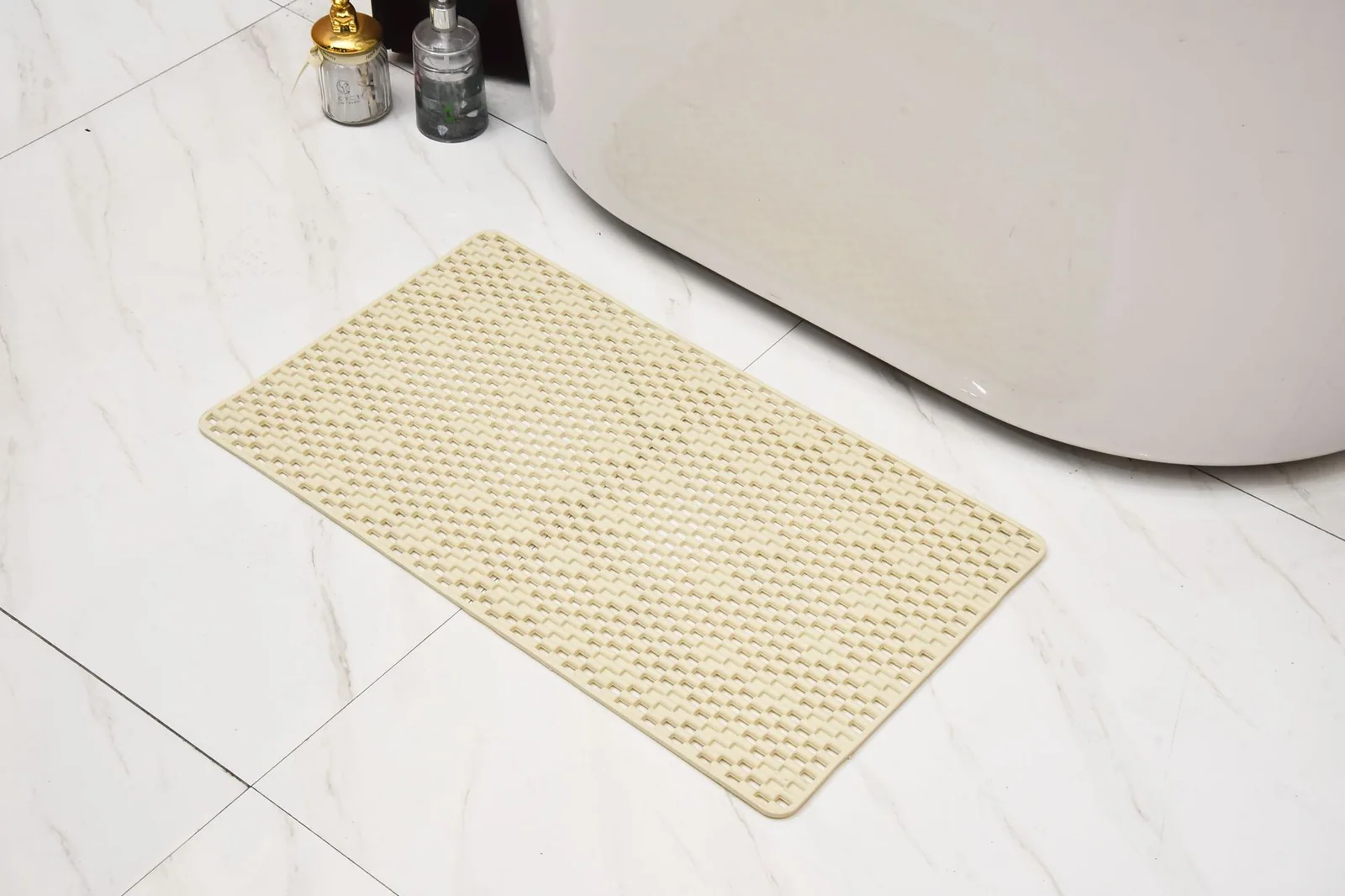 Non Slip Solid PVC Eco-Friendly Shower Mat with Exfoliating Foot Scrub and Massage Bath Tub Mat