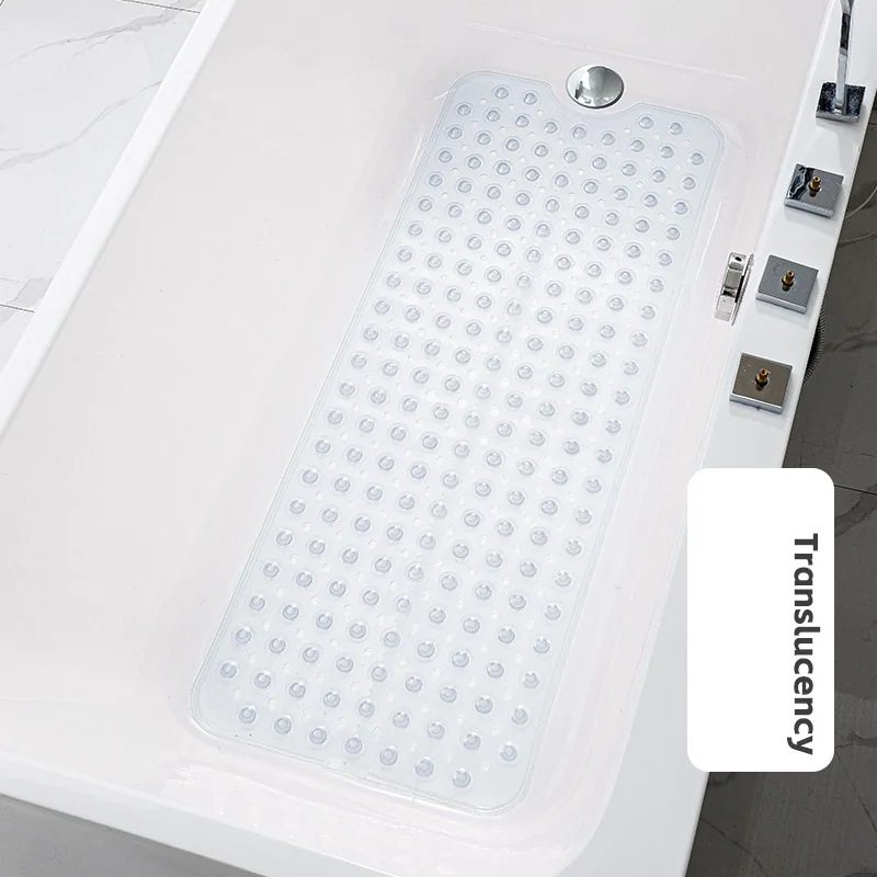 Non-Slip Solid PVC Eco-Friendly Extra Large Bath Tub Shower Mat with Suction Cups Machine Washable with Drain Holes
