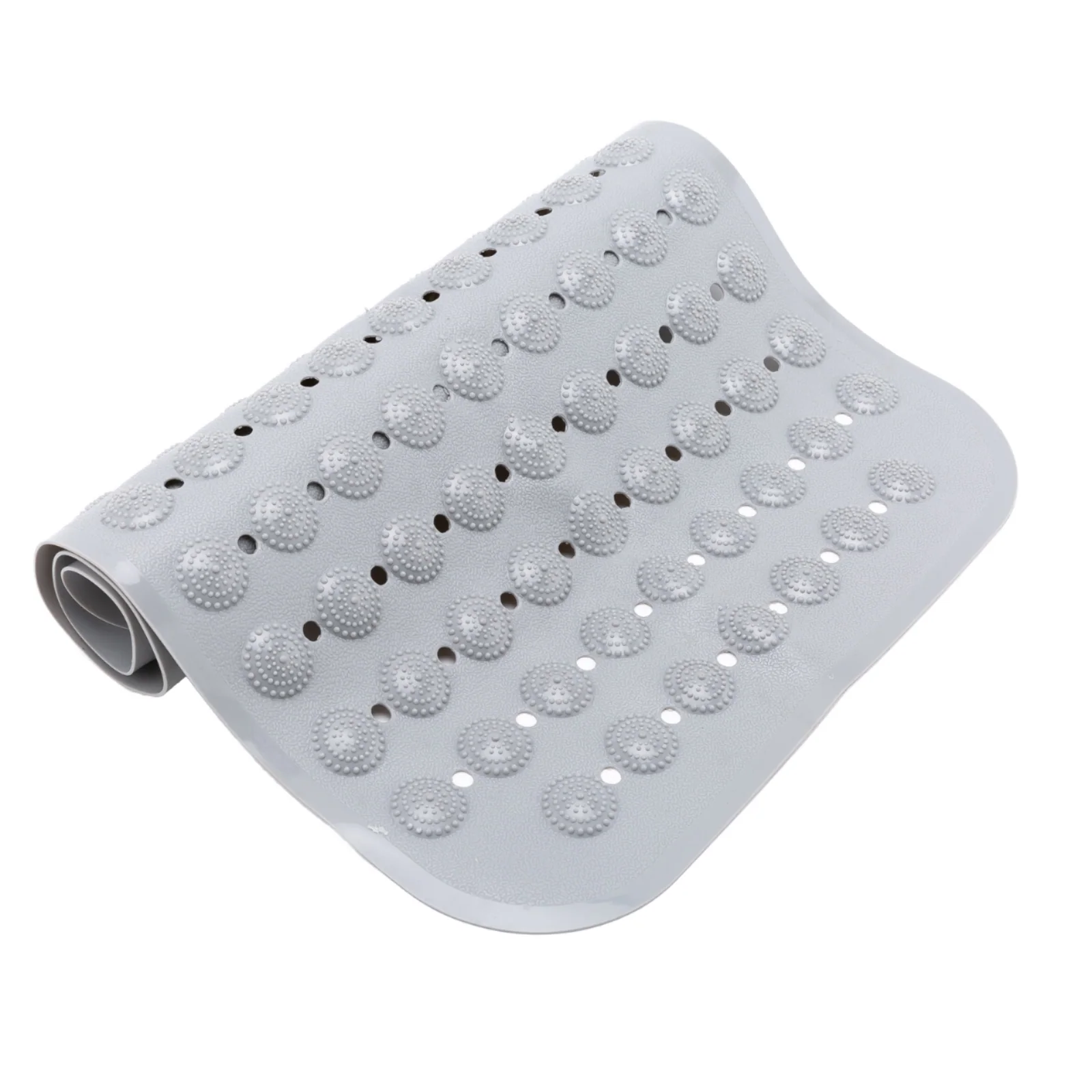 Luxury Square PVC Bathtub Mat Non-Slip Foot Scrubber Antislip Suction Cups Solid Pattern Eco-friendly Modern Machine Made Mat