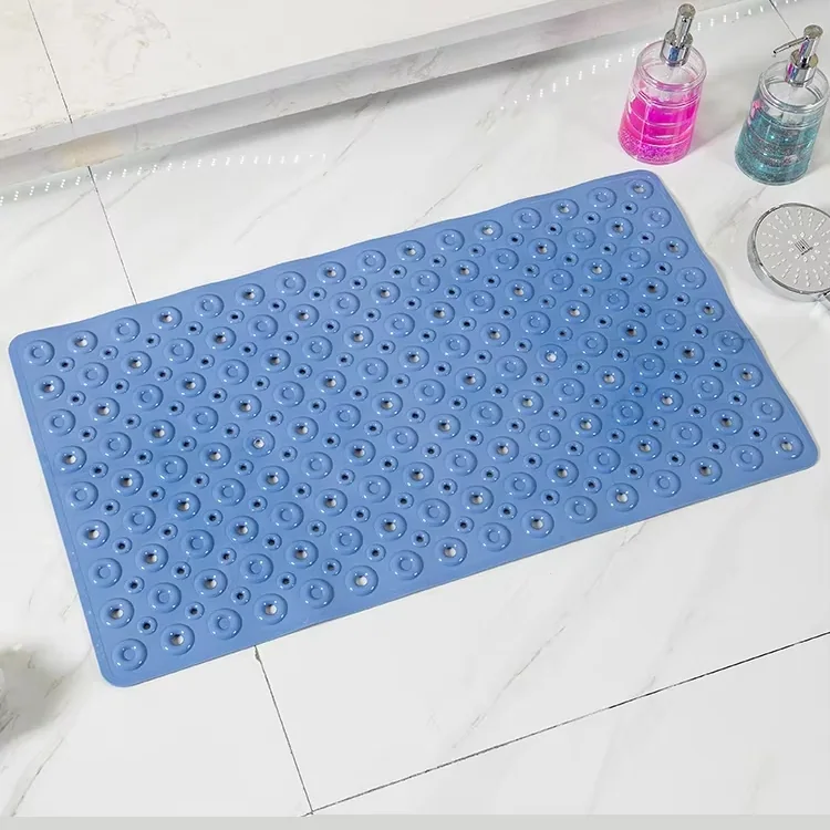 PVC Solid Mildew Resistant Non-slip Eco-Friendly Bath Shower Bathroom Foot Bathtub Scrubber Massage Bath Mats Suction Bottom