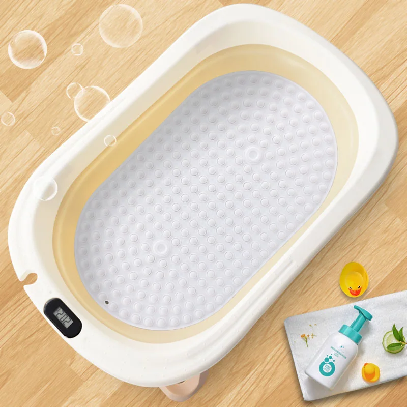 Machine Washable Non Slip Mildew Resistant Eco-Friendly Silicone Classic Solid Pattern Machine Made Baby Bath Mat Toddler Mat