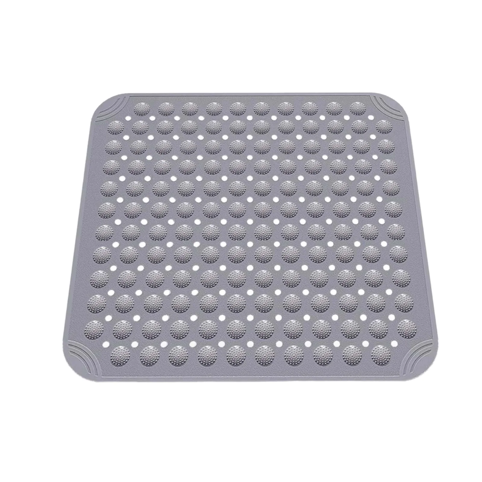PVC Non-Slip Square Shower Mat 48x48cm with Suction Cups Machine Washable for Bathroom Kitchen Gyms & Spas