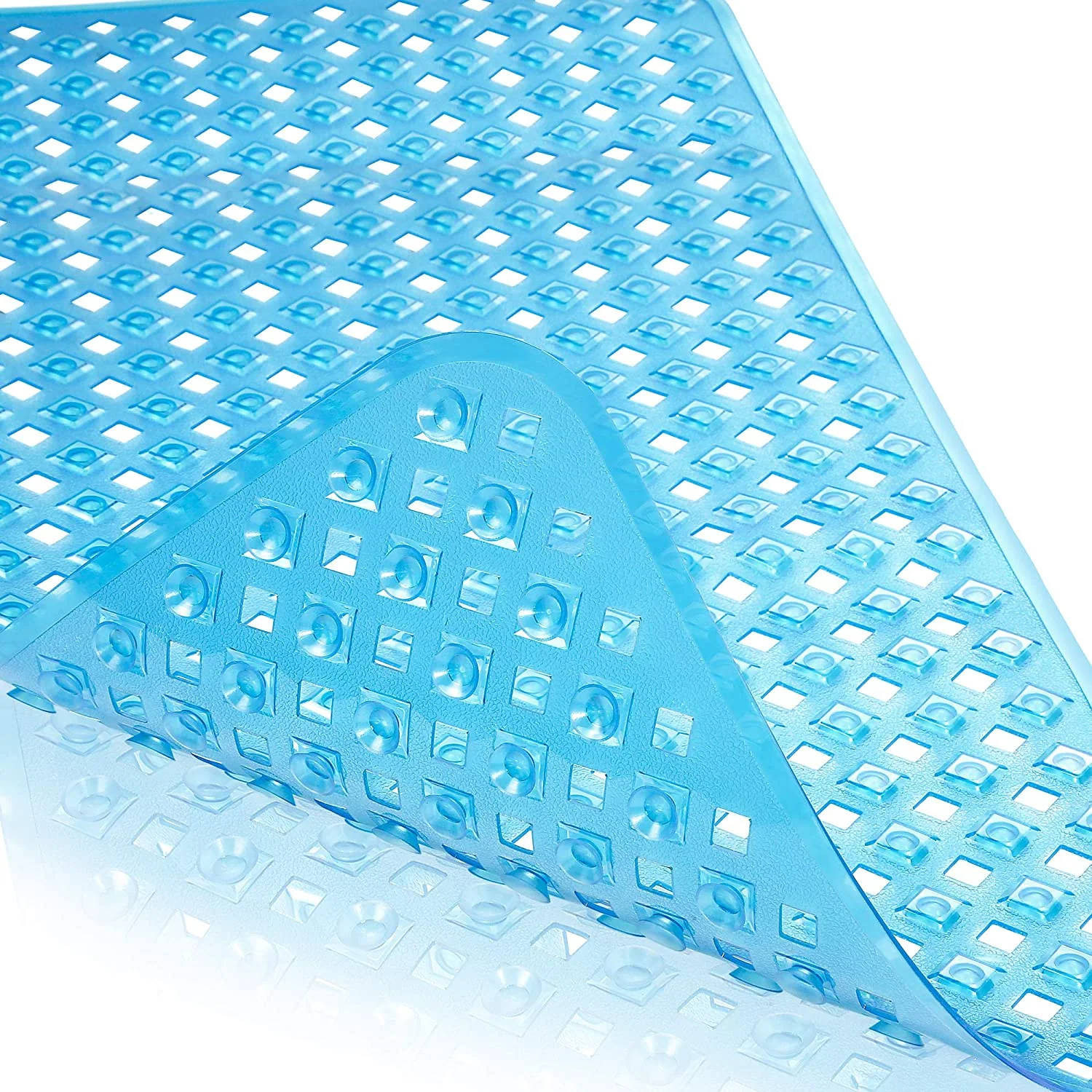 JIAJIE 100x40cm PVC Solid Pattern Anti-Slip Anti-Bacteria Eco-Friendly TUV Certified Rhombus Design Children's Shower & Bath Mat