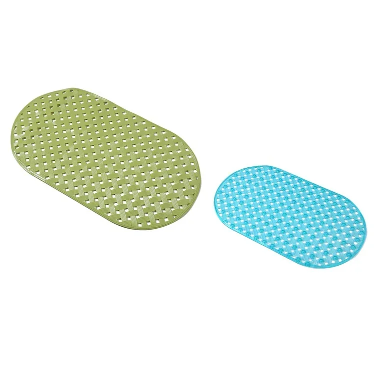 High Quality Durable Solid Eco-Friendly Bath Mat Anti-slip Massage Cell Design PVC Bathroom Draining Mat