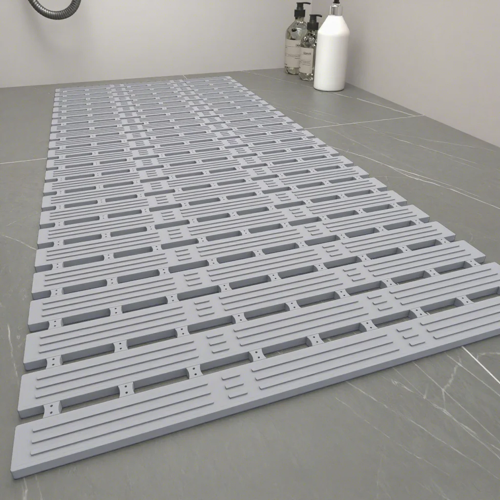 Waterproof PVC Solid Anti-Slip Eco-Friendly Cell Design Bathroom Mat Drainage Anti-fall Suction Cups Massage for Shower Floor