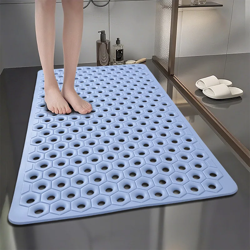 Bathroom PVC Non-Slip Drop-Resistant Drainage Mat Modern Minimalist Square Design for Shower Room Hotel Use-Wholesale Available