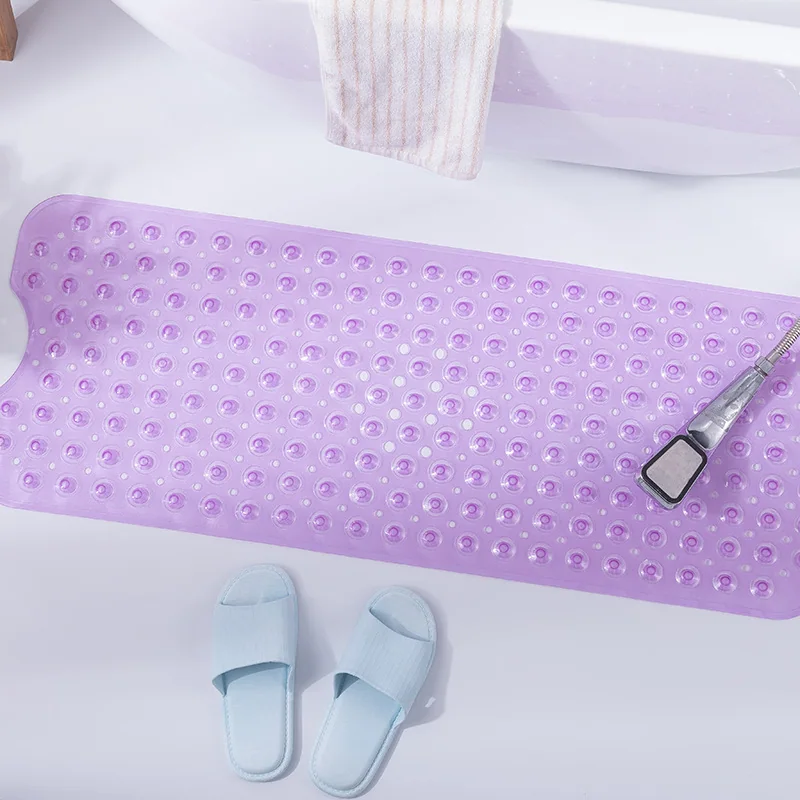 Extra Long 100x40cm Anti-Slip Bathroom Shower Mat PVC TPE Non-Skid Solid Design Machine Made