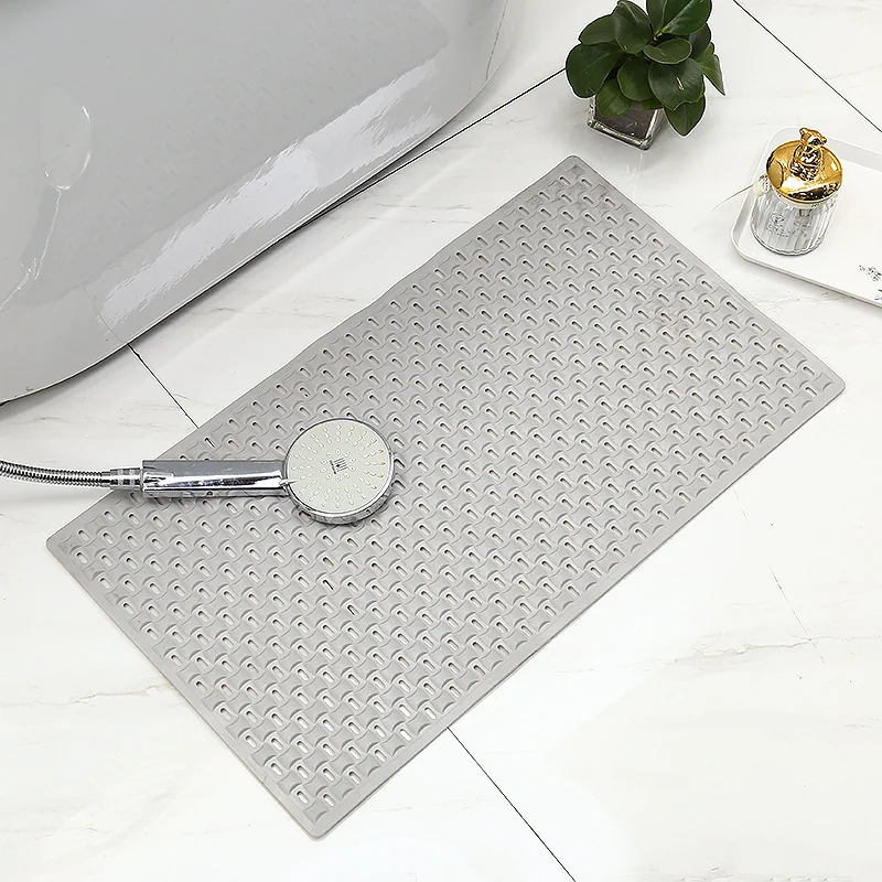 2024 Hot Sell Solid Eco-Friendly Rectangular TPE Non-slip Massage Cell Design Certified Shower Floor Mat