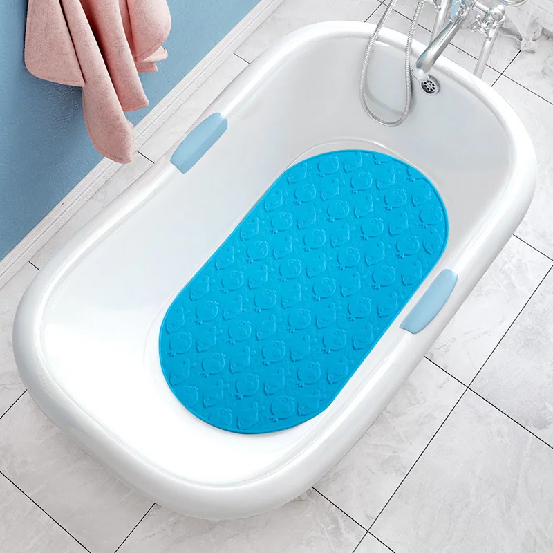 Durable Newborn Kid Non-slip S Size Solid Eco-Friendly TUV Certified Cell Design Silicone Baby Shower Bath Mat Massage for Bath