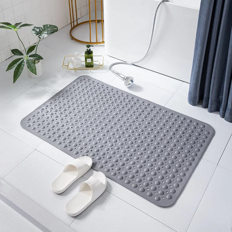 Extra Large Solid Eco-Friendly PVC Anti-Slip Massage Bath Mat with Strong Suction Cups Cell Design for Bathroom Kitchen Floor