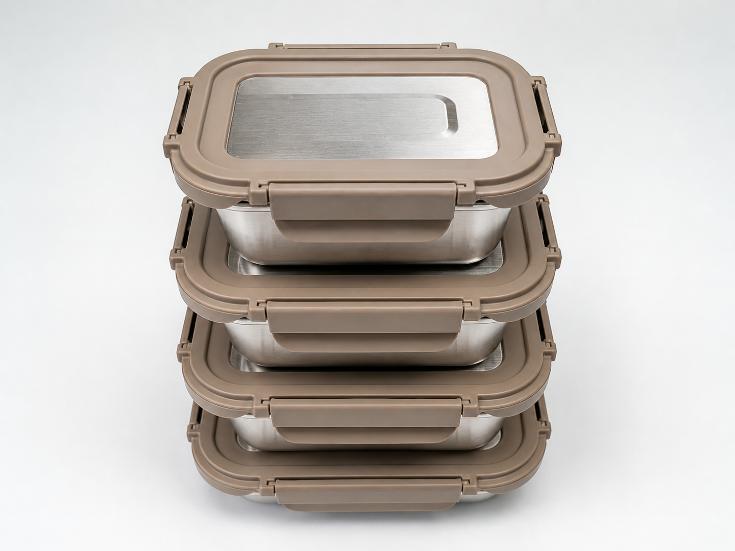 Hinged Non-Vented Stainless-Steel-Lid Rectangular Food Container