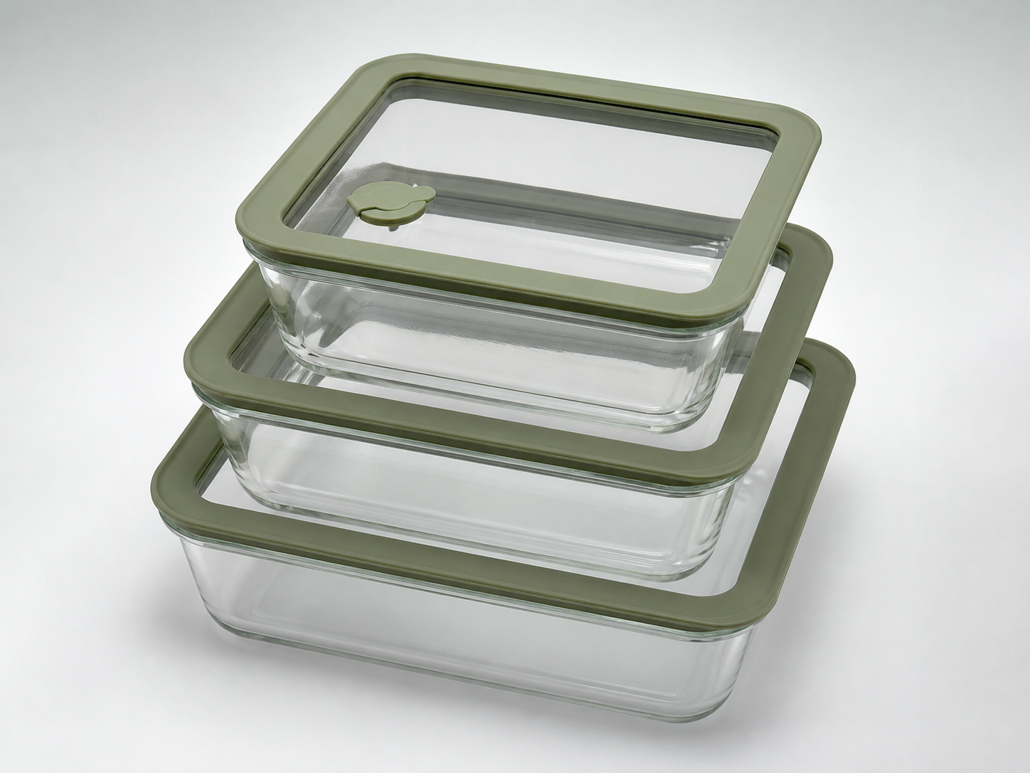 Silicone-and-Glass Rectangular Food Container