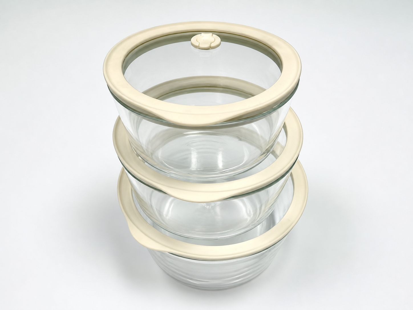 Silicone-and-Glass Round Food Container