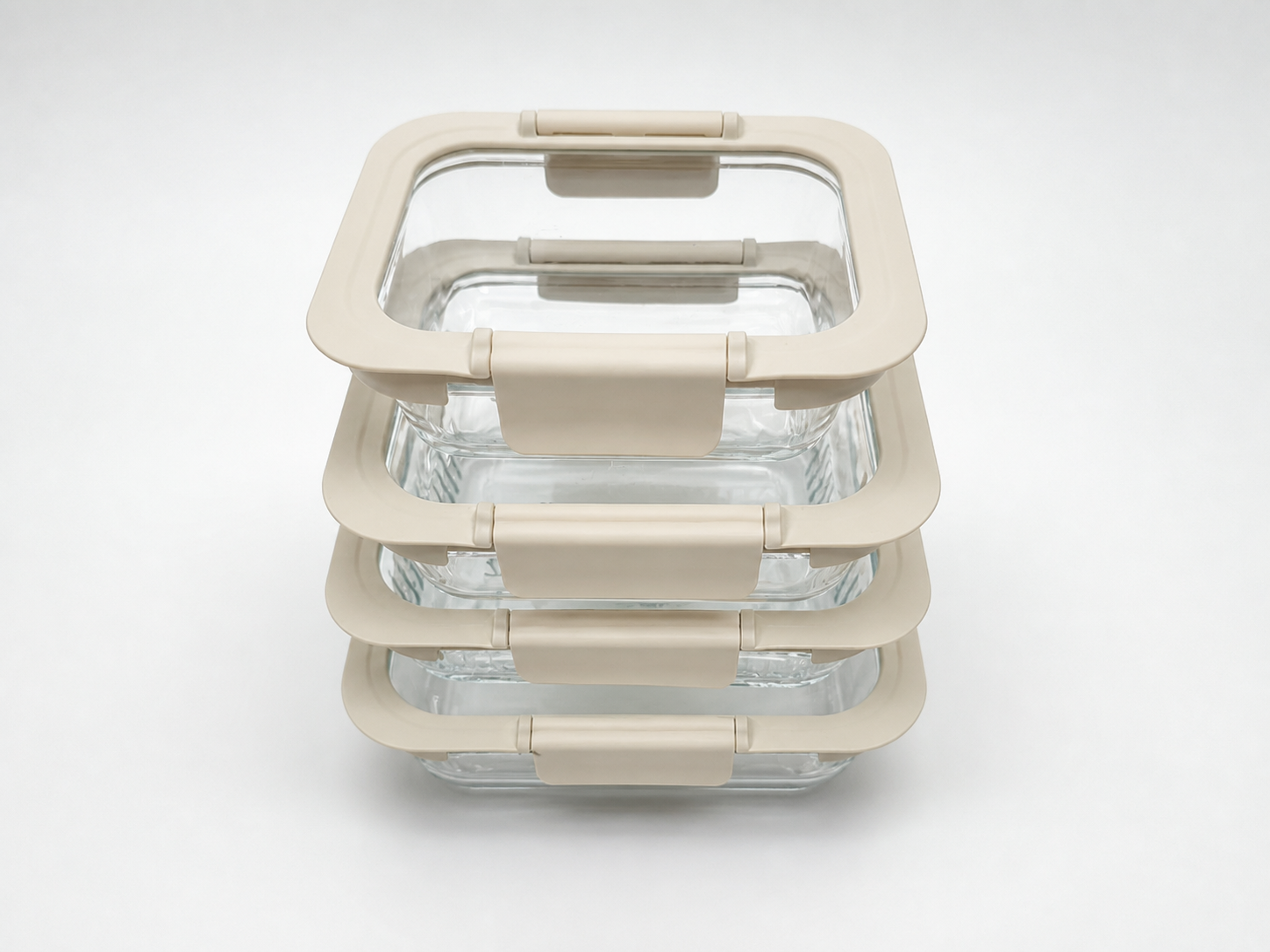 Two-Clip Rectangular Silicone-and-Glass Lid