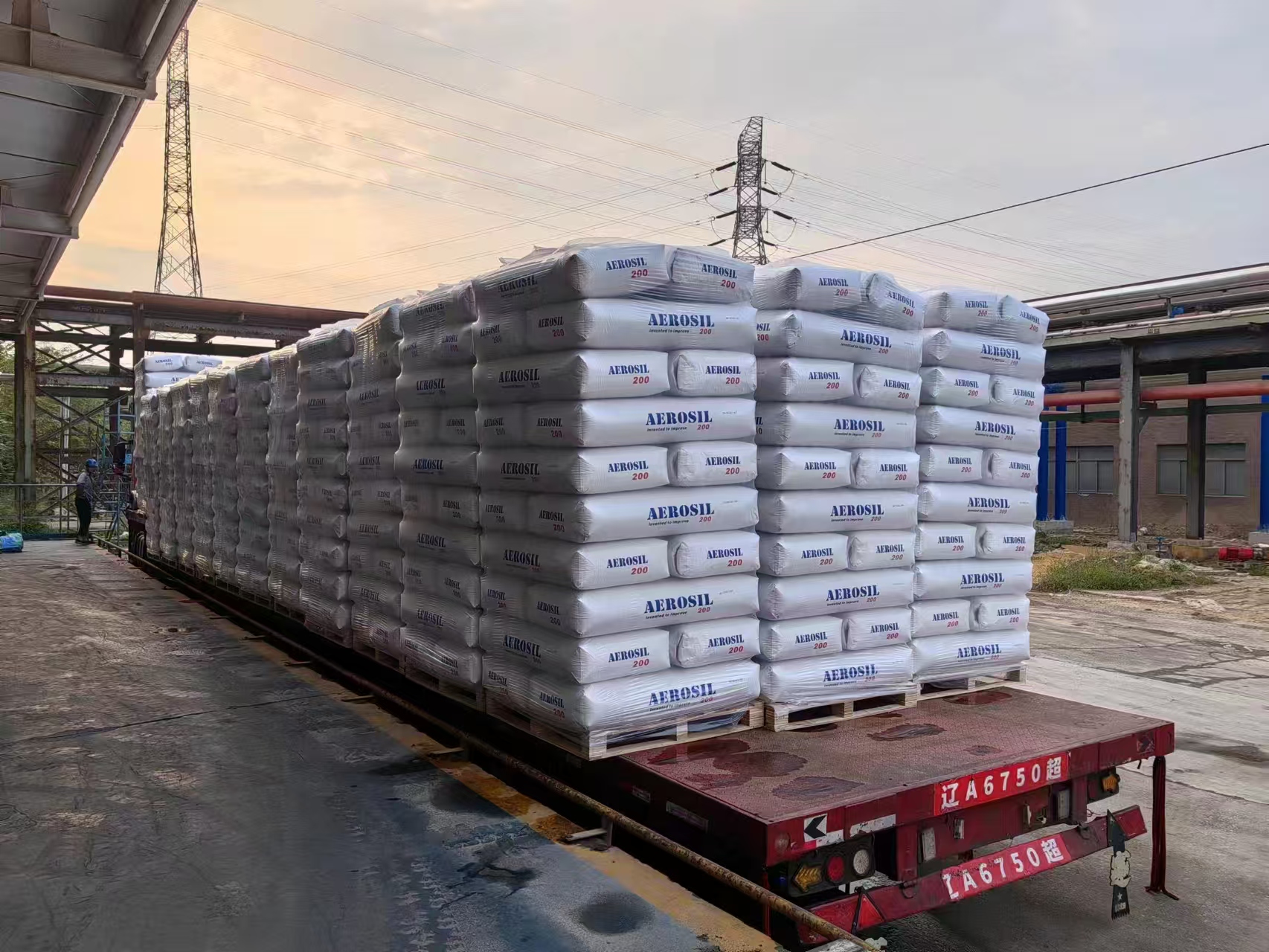 Palletized material prepared for dispatch