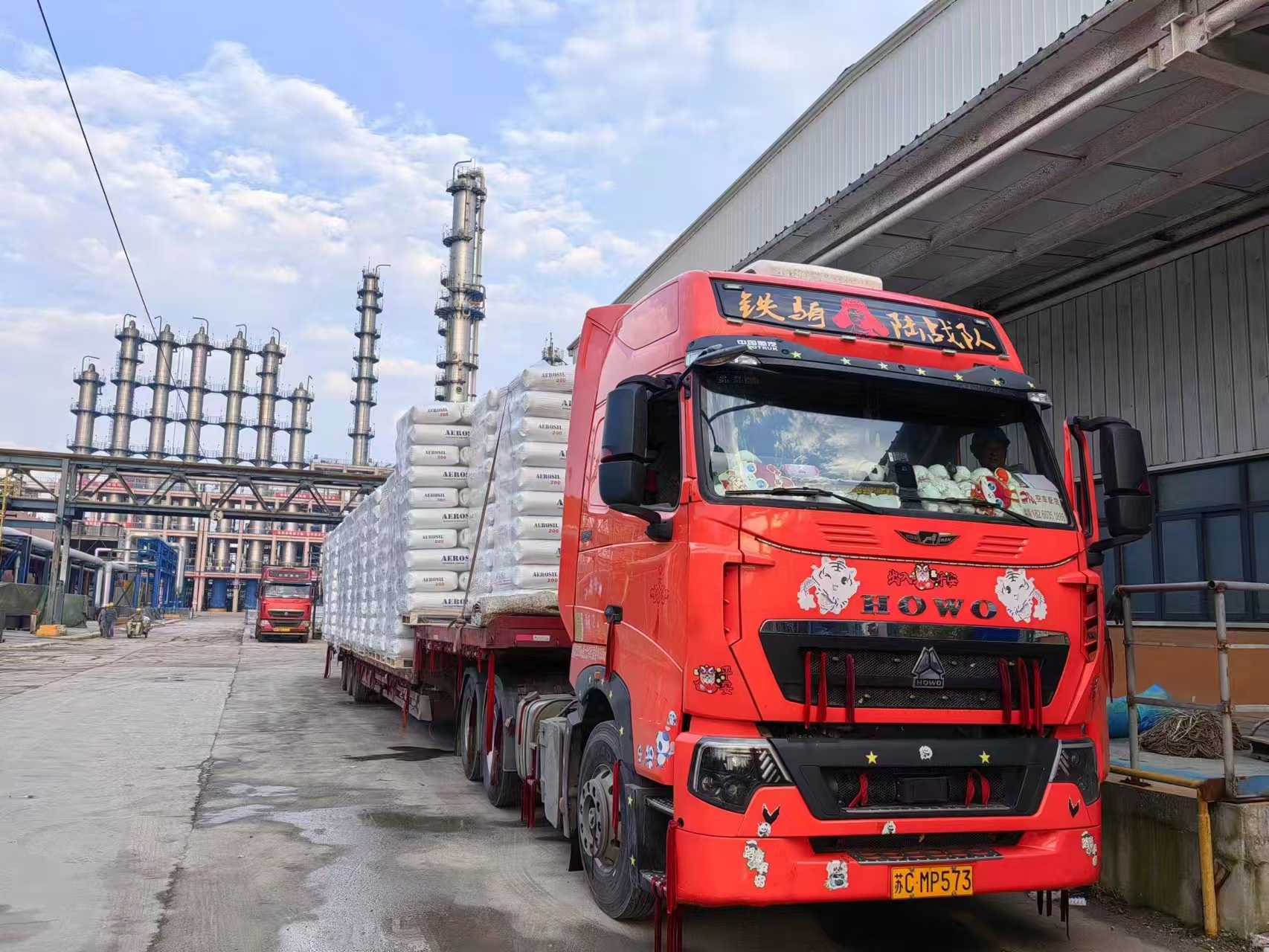 Bulk shipment loaded for transport