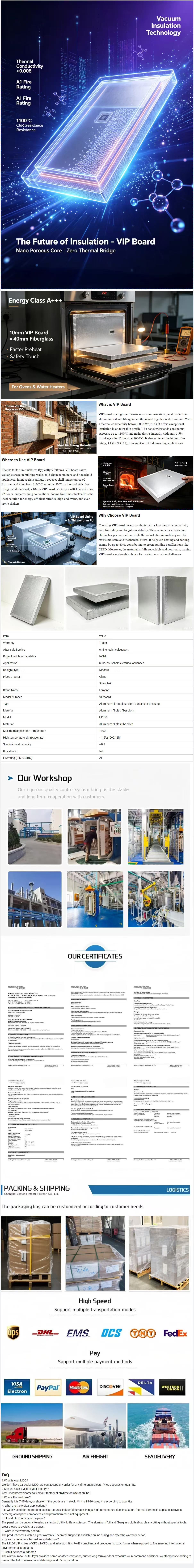 Vacuum Insulation Panel detailed product description