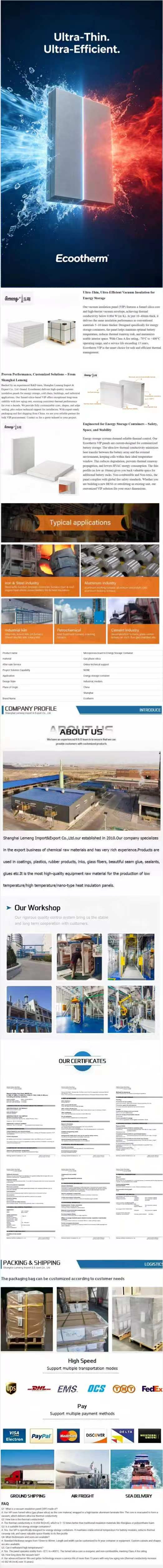 Microfiber Core Vacuum Insulation Panel detailed product description