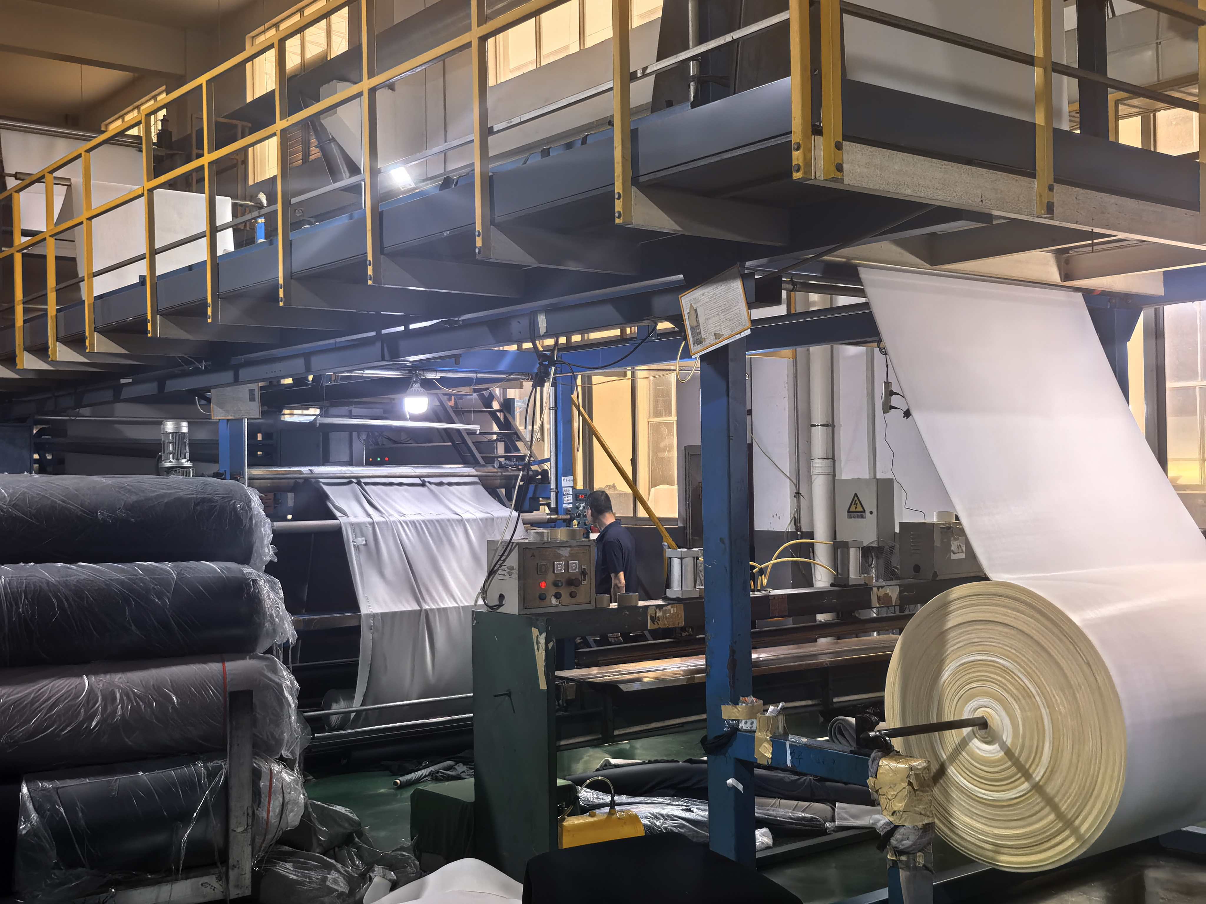 Foam and fabric roll processing equipment